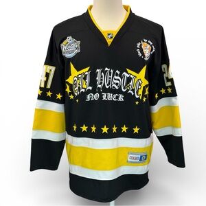 Black Pike All Hustle No Luck Men's Embroidered 247 Style Hockey Jersey Size M